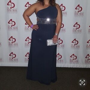 Dark Gray Formal Dress with Sequins